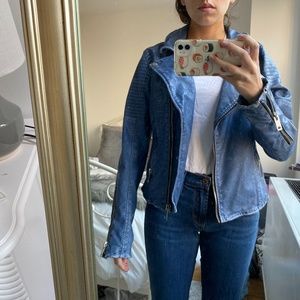 BLANK NYC BLUE FAUX LEATHER JACKET